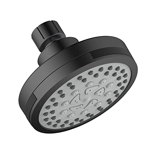Image of Design House Eastport Shower Head, Matte Black | , Wall Mount, Contemporary /Modern, Plastic, Plumbing, 594325