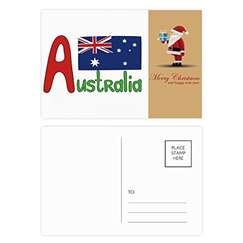 Cartes postales motif drapeau national Australie lot de 20 rouge bleu
