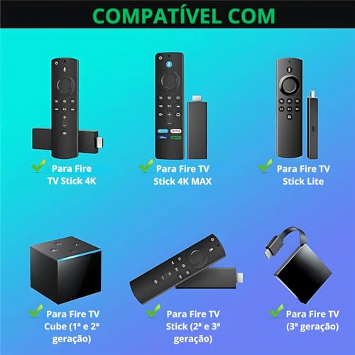 Controle Remoto com Voz para Fire TV Stick, 4K, 4K Max, Lite e Cube – Substituto Compatível com 2ª e
