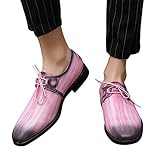 LLDG Herren Business Anzugschuhe aus Leder mit Farbverlauf Lederschuhe Lackleder Mokassins Slipper Casual Brogue Schuhe Business- Kurzschaft Boots klassischer Business-Halbschuh Haferlschuhe