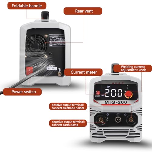 MIG200 Welding Machine 3 in 1 Flux MIG/Lift TIG/MMA Welder Machine ;Portable IGBT Handheld Welding Machine for DIY Projects and Professional Welding Tasks ;Lightweight and Easy to Use - Image 7