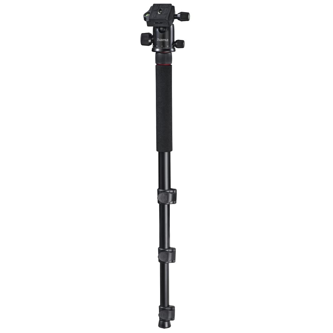 Hama Trépied Appareil Photo Smartphone Caméra (Trépied Monopode en Aluminium, Compact, Pliable, Attache Rapide, Filetage 6.4mm, 50-165 cm Max)