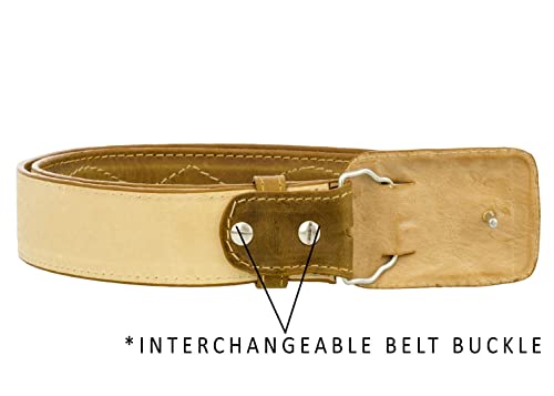 El Presidente Mens Honey Brown Cowboy Belt Classic Rodeo Western Removable Buckle3