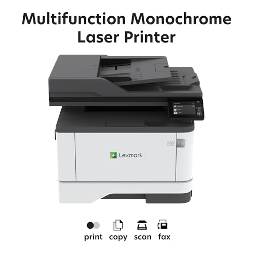 Image of Lexmark MX331adn Black and White All-in-One Printer with Touchscreen, Laser Device with Optional Wireless Connection, Duplex Printing and Analogue Fax (3-Series) (29S0150)