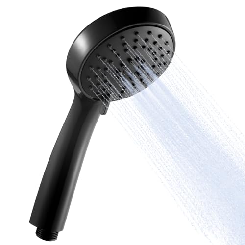OFFO Pommeau de Douche, Pomme de Douche à Main à 3 Modes, Pomme Douche Ronde, Pommeau de Douche Economie deau, Douchette pour Salle de Bain, Noir