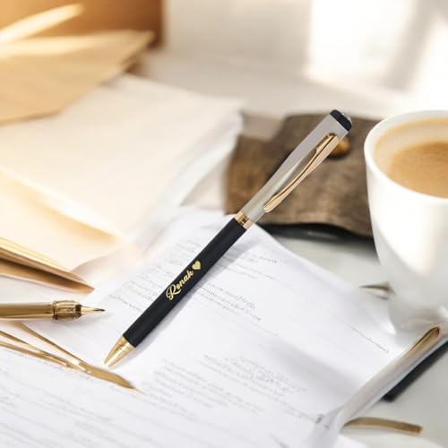 Image of Personalized Pen with Name Engraved I Metal Classy Customized Roller Ball Pens I Comfortable to Hold & Write I Gift for Men & Women Birthday Corporate Gifting (Diamond Pen)