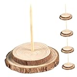 Beatifufu Set van 5 houten kerstboomstandaards 9cm diameter, natuurlijke houten basis voor kunstkerstbomen, stabiele en eenvoudige montage, rustieke uitstraling voor feestelijke kerstdecoratie