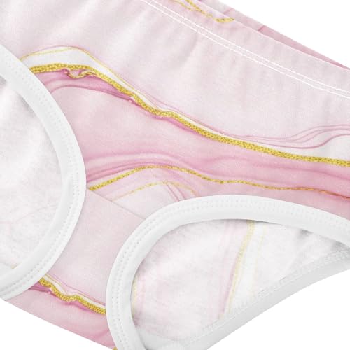 Abstract Marble Blush Pink Little Girl Panties Toddler Underwear Floral Cotton Fancy Briefs Kids Undies 2t4