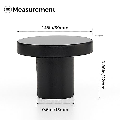 Ravinte-10-Pack-Matte-Black-Cabinet-and-Drawer-Knobs-1-15-Inch-Round-Pulls-for-Kitchen-Dressers-and-Closets