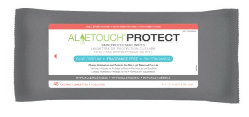 Medline - MSC263950 AloeTouch Protect Skin Protectant Cleansing Cloth Wipes, 576 Count, with Dimethicone, Unscented, 8 x 12 inch Adult Large Incontinence Wipes