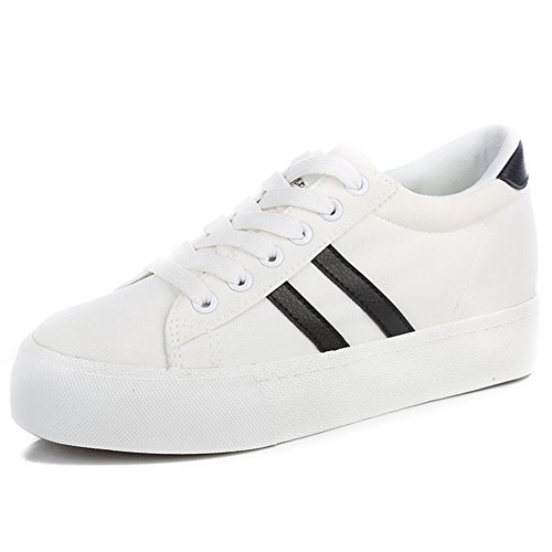 Renben Mujer Plataforma Lazada Blanco Lona Alpargatas Zapatillas Zapatos 8226 EU37