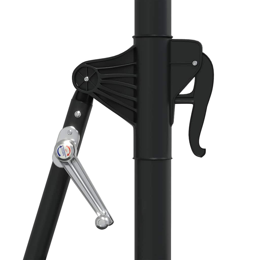 Sombrilla de Pared con Palo de Metal Negro 300 cm,Artículos de Exterior,Sombrillas,9.75kg-47300