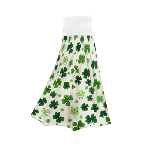 St-Patricks-Day-Kitchen-Towels-with-Hanging-Loop-Highly-Absorbent-Clover-Leaves-Towels-Set-of-2-Lightweight-Breathable-St-Patricks-Day-Dish-Towels-for-Bathroom-Cafe-Bar-Kitchen-185X-12-Inch St Patricks Day Kitchen Towels with Hanging Loop Highly Absorbent Clover Leaves Towels Set of 2 Lightweight Breathable St Patricks Day Dish Towels for Bathroom Cafe Bar Kitchen 185X 12 Inch