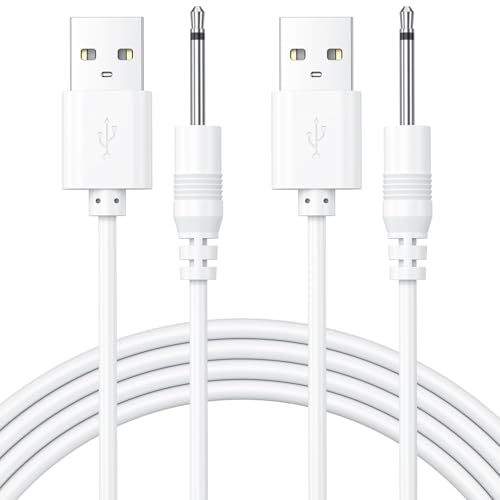 Vancle 2 Pack DC Charging Cable USB to DC 2.5mm Fast Charger Cord for Beauty Instrument Charging Cable Massager Charger Cord