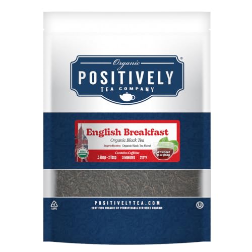 Image of Positively Tea, Organic English Breakfast Black Tea, Loose Leaf, 16 Ounce