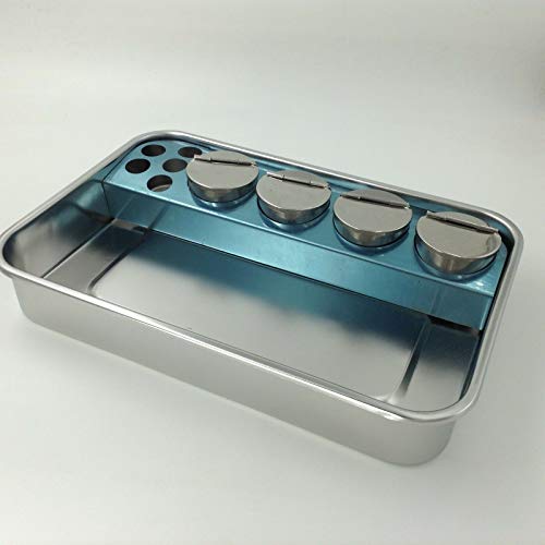�X�e�����X�| instruments ��� �ŋۃg���[ ���[�P�[�X �V���R���}�b�gInstruments tray sterilization tray treatment tray with 4 small bottles