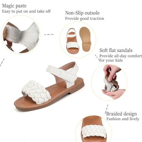 Image of Toddler Girls Sandals Summer Flats Dress Shoes for Baby Little Kids Girl