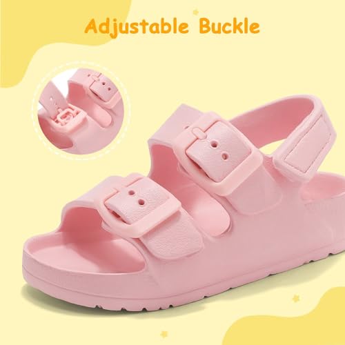 Image of Toddler Girls Boys Sandals Adjustable Buckle EVA Slipper Sandals With Hook Loop Back Strap