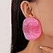 Acrylic Earrings Colorful Big Round Studs Earring Pink Statement Earrings for Women Resin Large Irregular Geometric Drop Dangle Earring Fashion Fun Unique Chunky Jewelry (Pink)