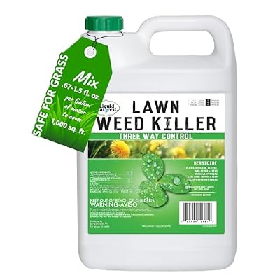 Liquid Harvest Lawn Weed Killer- Gallon - Concentrated Broad Spectrum Herbicide, Three Way Control, Contains 2,4-D, MCPA and Dicamba, Kills Broadleaf Weeds Without Killing Grass