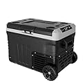 EKOJUCE 12 Volt Refrigerator Portable Fridge - 37 Quart(35L) Electric Cooler Big Zone with 2 Baskets and Wheels, 12V Fridge -4?-68? for Camping, Boating, Truck, RV, Outdoor, Home