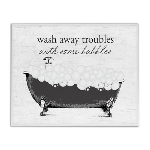 Poster bain moussant Stupell Industries cadre gris finition premium