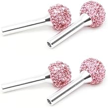 Shakas 4 PCS Bling Car Inner Door Lock Knobs, Diamond Decorated Door Lock Pull Pin Rod, 4.5 mm Aperture Bolt Buckle Interior Modification Accessories, for Most Cars Trucks Pink