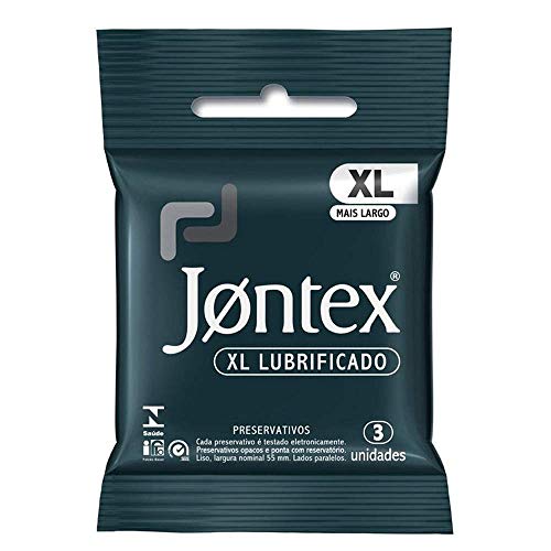 Preservativo Jontex XL Lubrificado Camisinha 3 unidades, Jontex, Branco, XL