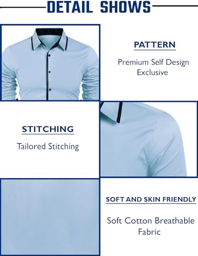 Image of Zombom Combo of Men's Cotton Blend Solid Regular Fit Casual Full Sleeves Shirts (Pack of 3)