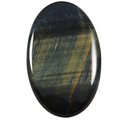 Œil de tigre bleu cabochon ovale pierre naturelle 49,3 carats création bijoux Qq68