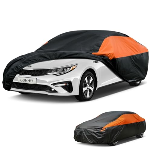 Image of GUNHYI Car Cover Custom Fit Kia Optima /Kia K5 Waterproof All Weather for Automobiles, Lightweight Full Exterior Cover, Outdoor Rain Sun UV Dust Snow Wind Protection.