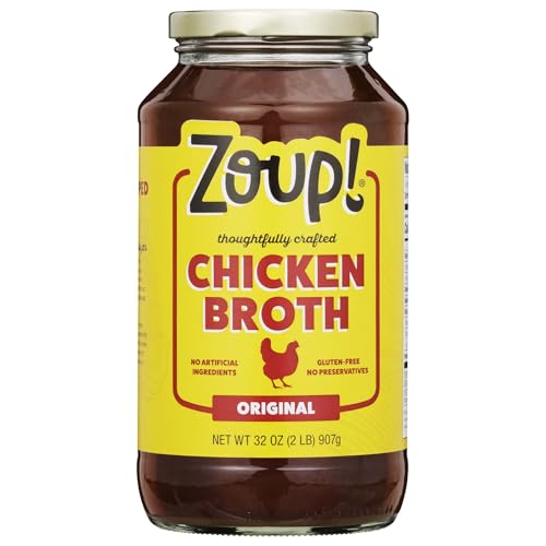 Image of Chicken Broth by Zoup! Keto-Friendly, Gluten Free, Fat Free, Non-GMO - Great for Stock, Bouillon, Soup Base or in Gravy - 1-Pack (32 oz)