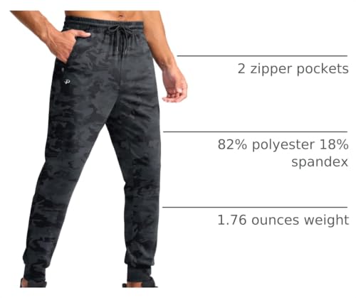 Image of Pudolla Men's Lightweight Jogger with Pockets 4-Way Stretch Sweatpants Workout Runing Athletic Track Pants