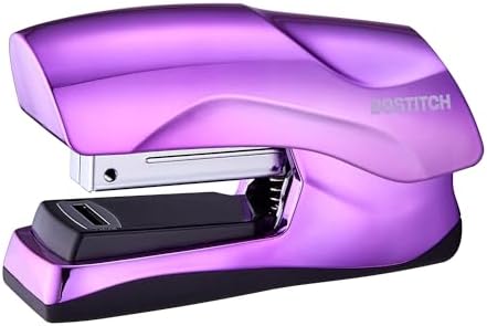 Bostitch Office Heavy Duty Stapler, 40 Sheet Capacity, No Jam, Half Strip, Fits into the Palm of Your Hand, For Classroom, Office or Desk, Metallic Purple
