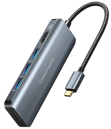 CableCreation 8K HDMI USB C Hub, 5-in-1 USB C Multiport Adapter for Charging,100W Power Delivery 3 USB 3.0 Port Compatibile with Steam Deck,MacBook pro/Air M1,Surface Pro,XPS,iPhone 15/15Pro