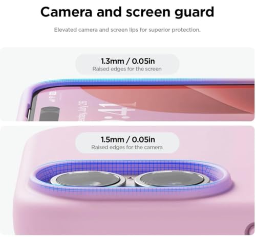 Image of Premium Liquid Silicone Case for iPhone 16 Plus - Slim Full Body Protective Back Cover with Soft Microfiber Lining, Anti-Slip Grip Scratch Resistant Phone Case (Pink)