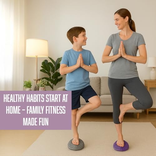 ABTRIX WITH AB Hedgehog Balance Pods, Pimples Pilates Ball, Half Spiky Fitness Domes for Kids Adults Sports, Foot Massage, Stability Training, Muscle Balancing Therapy, Yoga Gymnastics Exercise