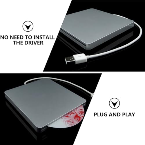 Unidad DVD externa USB 3.0 plateada portátil para laptop miniatura 3