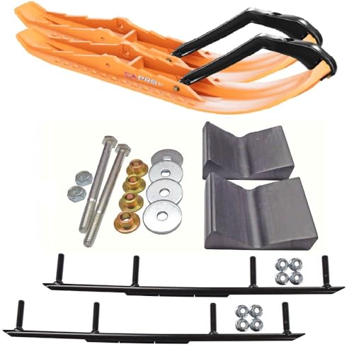 C&A Pro Orange TMX Snowmobile Skis w/ 6