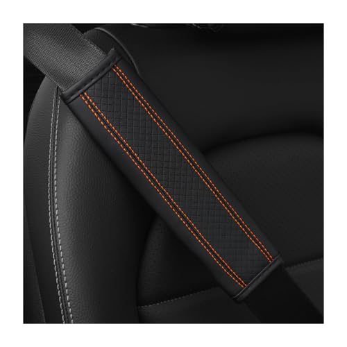 Image of Osilly Car Seat Belt Pads, 2 Pack Fiber Leather Seatbelt Shoulder Strap Covers, Comfort Driving & Protect Your Neck, Universal Safety Strap Cover for Auto SUV Truck Airplane Backpack (Black /Orange)