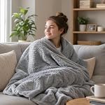 Fuzzy Couverture pondérée Enfants avec 2 Couvertures pour chaud & Sleepers froids.Couverture Lestée Enfant. & Technologie Coolmax (41x60 10LB Gris/gris)
