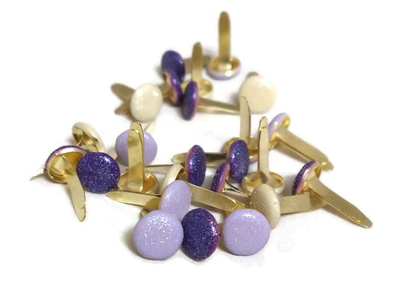Sugarplum Colors Glitter Round Brads Bulk 24pc Paper Fasteners