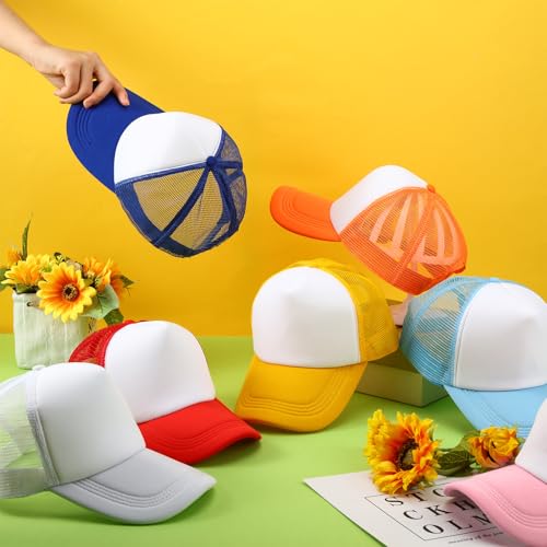 Image of 40 Pack Sublimation Blank Trucker Hat Bulk Wholesale Mesh Baseball Cap for Women Men DIY Hat Bar Party