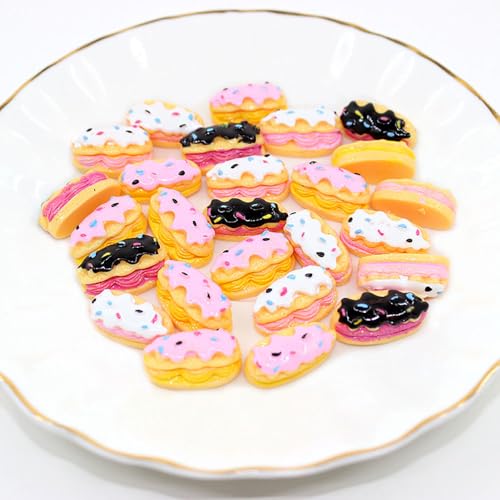 Image of Ulalaza 50 pcs Slime Charms Mixed Set Resin Flatback Making Supplies for DIY Craft Making and Ornament Scrapbooking Beads Assorted Candy Fruit Cake Ornament