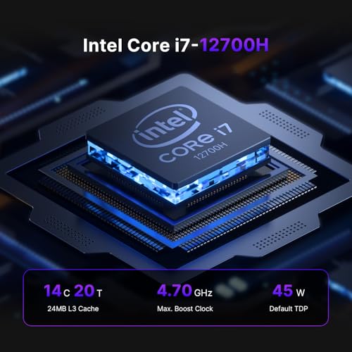 Image of BOSGAME P2 Plus Mini PC, 12th Intel i7-12700H Mini Computers, 32GB DDR5, 512GB PCIe SSD, 4K Triple Display & USB4, RJ45 Dual LAN & Wi-Fi 6E & BT5.2, Desktop Computers for Home, Office, Design