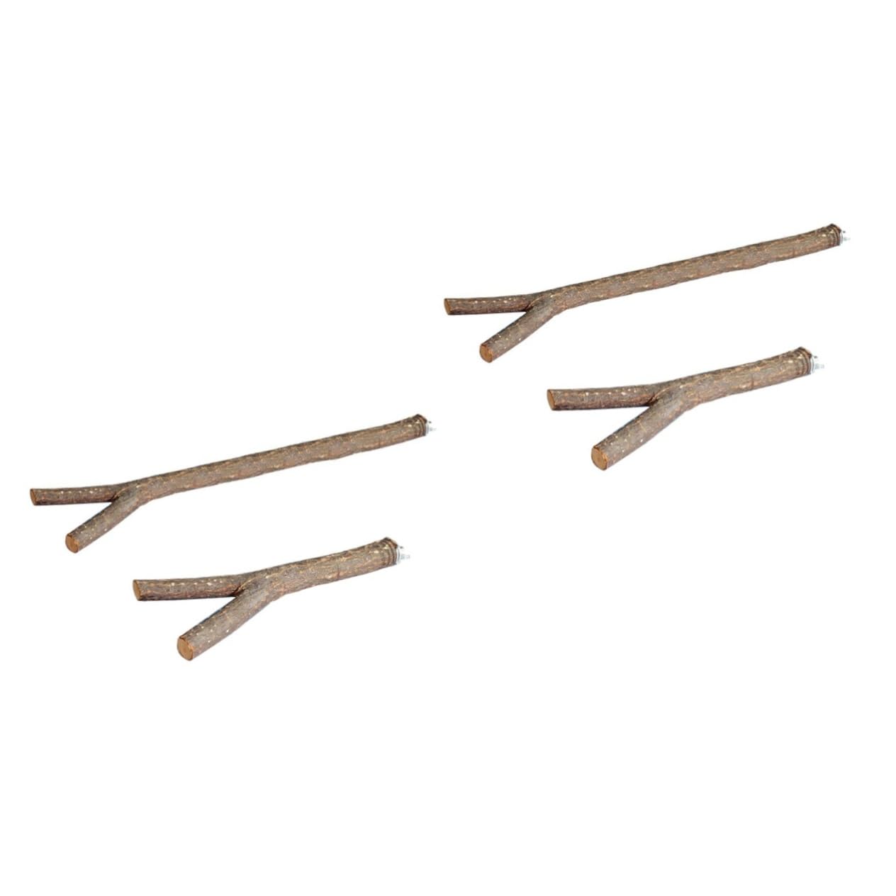 Mikikit 1set Bird Cage Stand Rack Durable Wood Fork Accessories for Parrots Birds Premium Quality for Use for Various Cage Types 2pcs