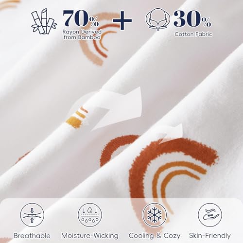 Image of PHF 2 Pack Baby Wearable Blanket 6-12 Months, Rayon Derived from Bamboo, Ultra Soft TOG 0.5 Baby Wearable Blankets with 2-Way Zipper, Medium Size, Rainbow