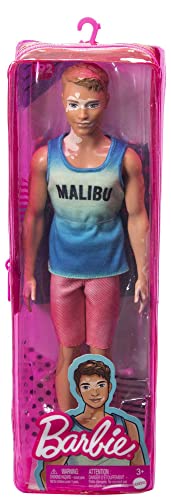 Boneco Ken Fashionistas 192 Vitiligo Regata Shorts Coral - Mattel