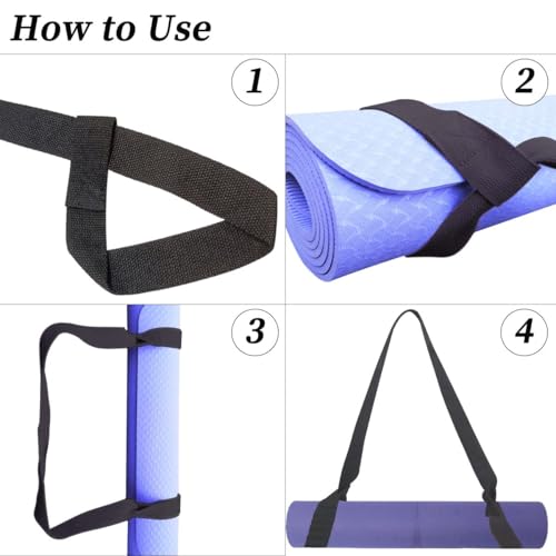 Yoga Mat Carrier Strap, Adjustable Thick Straps Sling for Carrying Different Sizes Mats, Stretching Band(Mat not included) - Image 6
