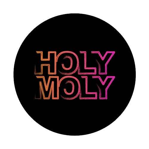 Funny Saying - Holy Moly for Men and Women PopSockets Swappable PopGrip, Black - Image 3